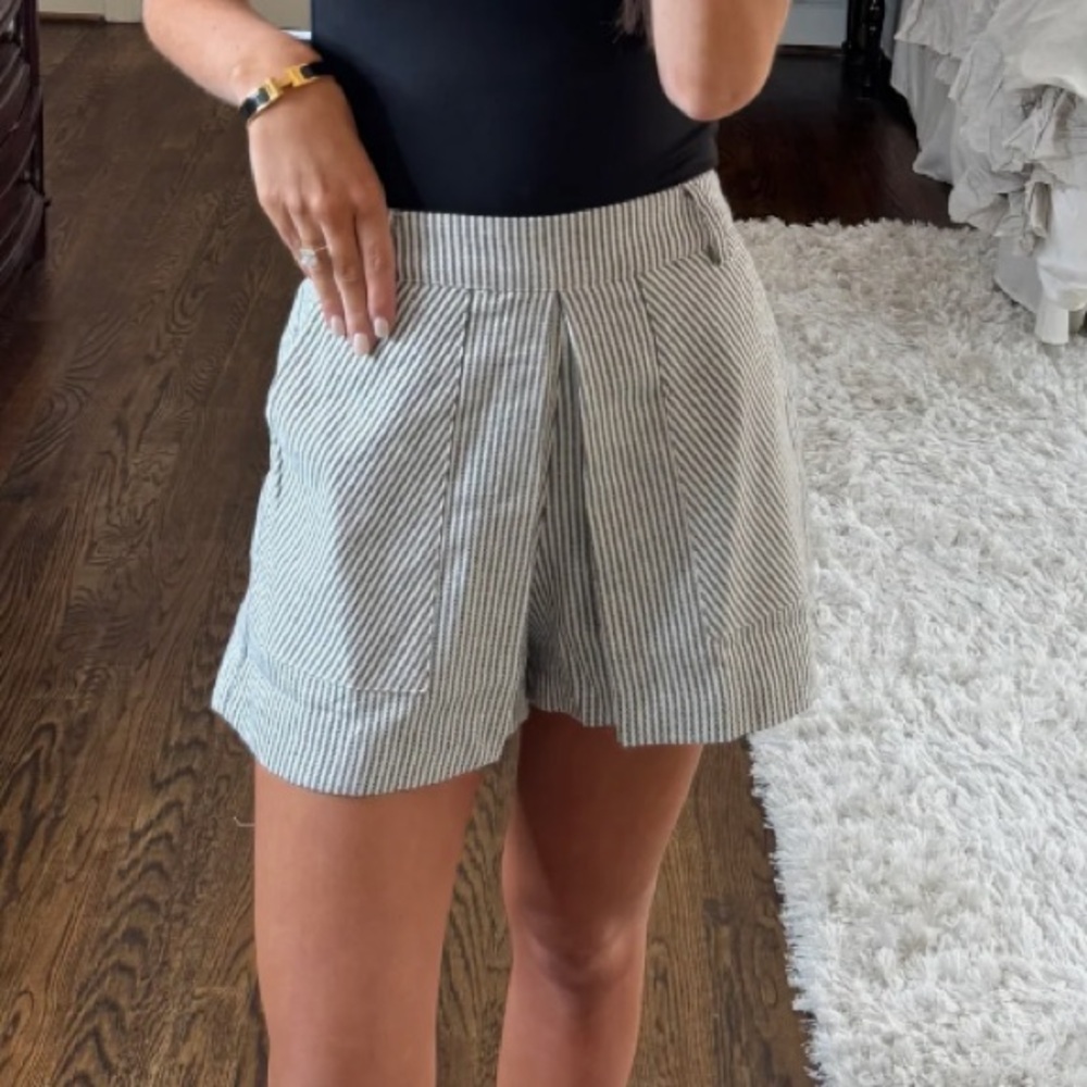 Black and White Stripe Shorts